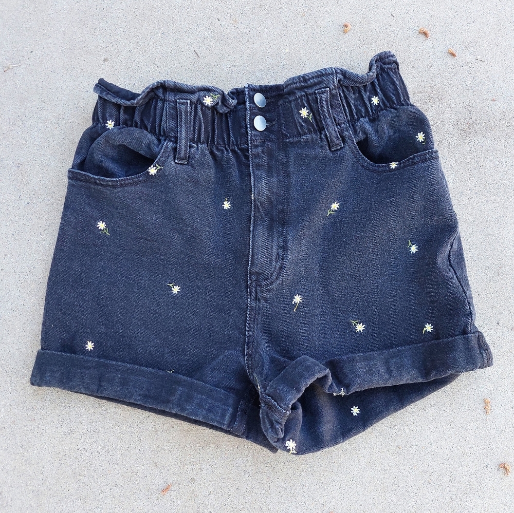 Flower Denim Shorts
